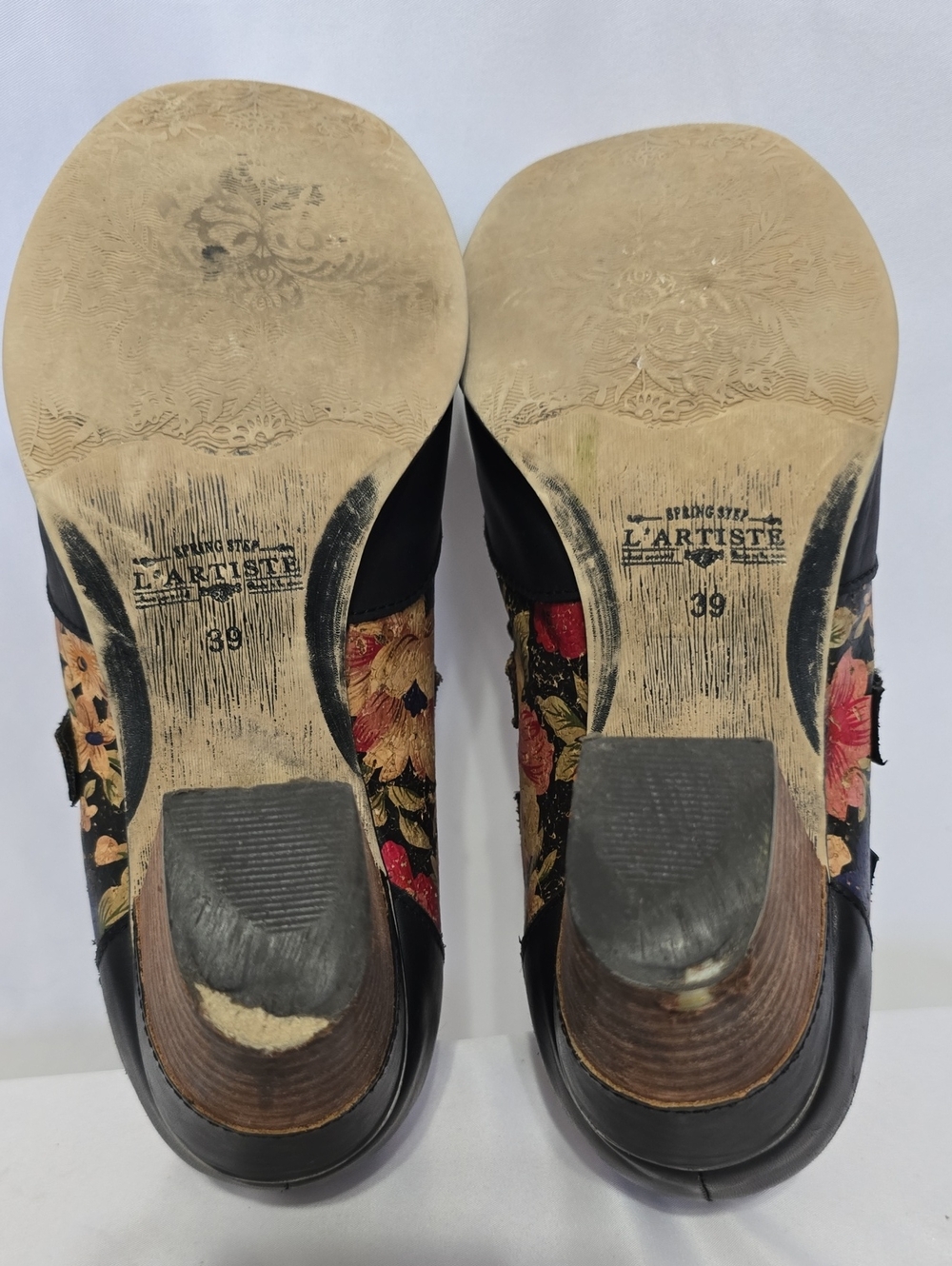 L'Artiste Spring Step Glena Leather Floral Mary Jane Wedge Shoes Size 8.5 - Picture 11 of 16